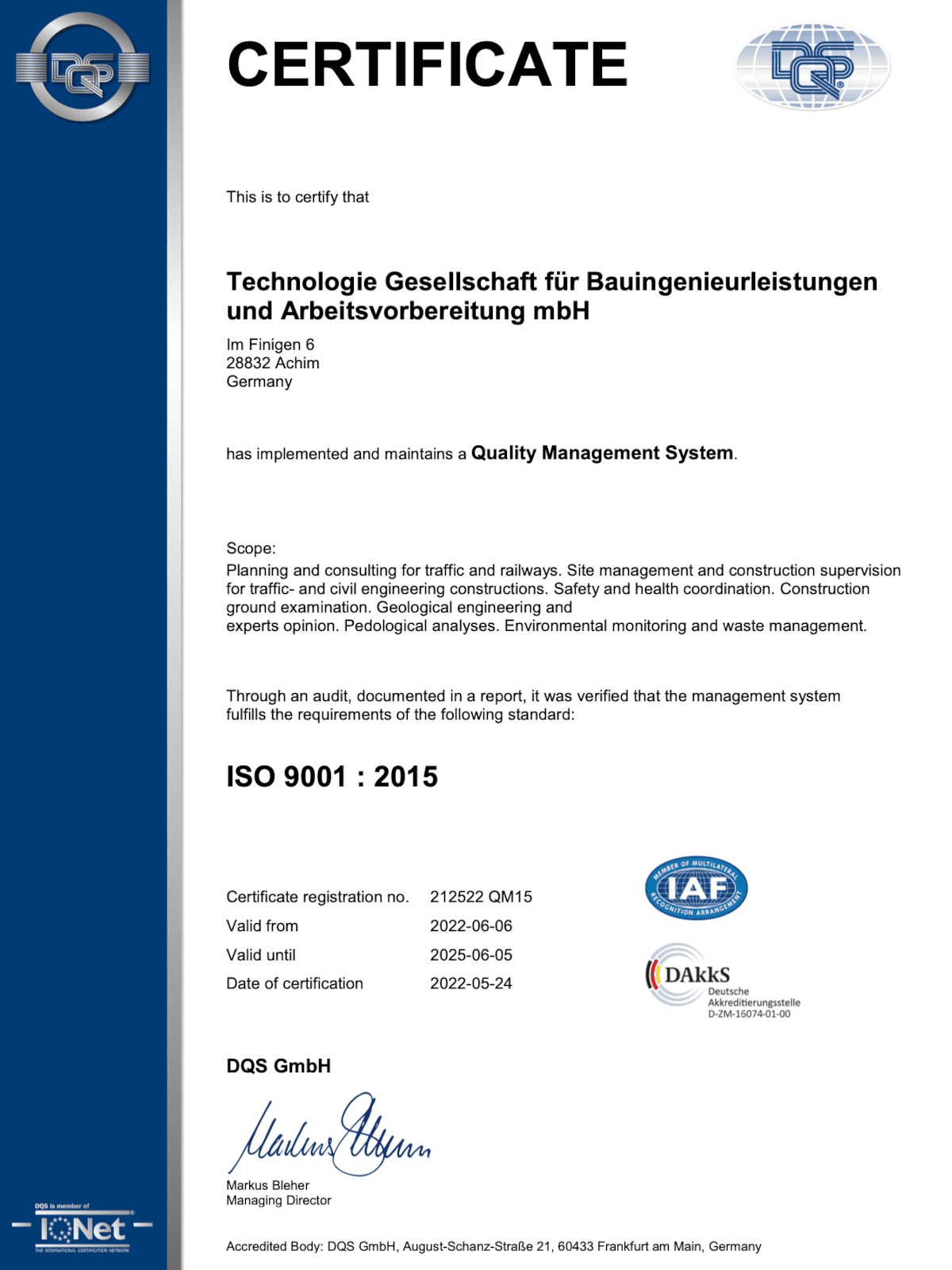 Zertifikat ISO 9001:2015 (en)